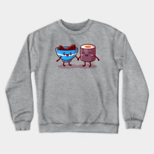 Cute Sushi And Shoyu Sauce Couple Cartoon Crewneck Sweatshirt